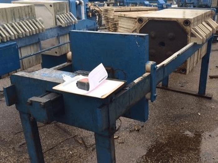 Used 6 CU. FT. MET-CHEM FILTER PRESS – POLYPRO – 630 MM AUTOMATIC CLOSURE