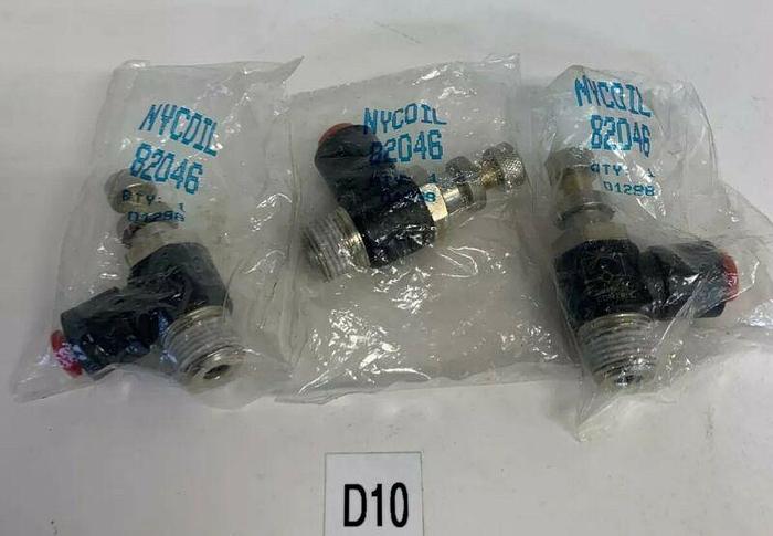 NYCOIL ADJUSTABLE AIR VALVE 82046 INPUT 1/4" NPT 3/8" (Lot Of 3)