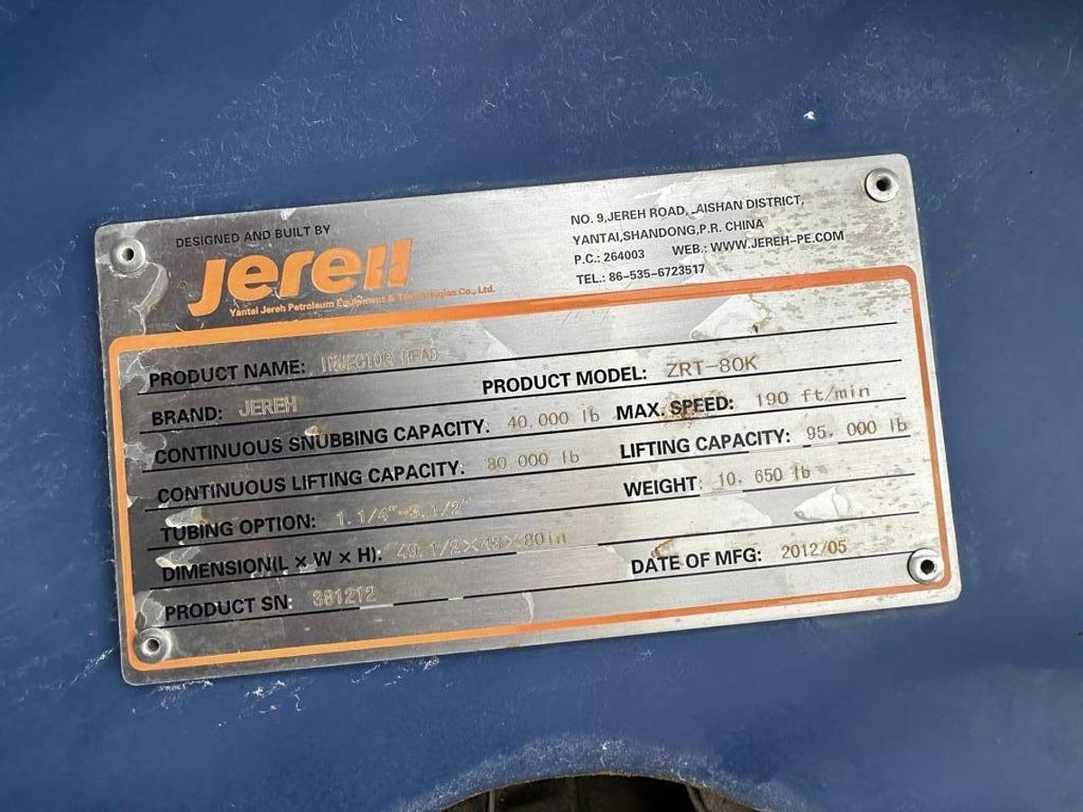Used 2012 JEREH CTU Trailer With ZRT-80k Injector Head