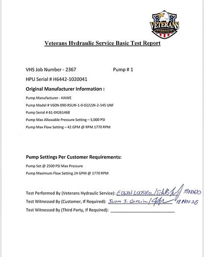 Used Twin 40 HP Offshore Redundant HPU