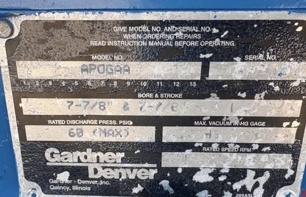 Used Bulk Cement Compressor Skid