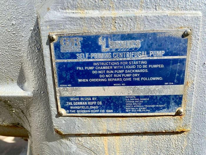 Used Gorman Rupp 4”x4” Electric Self-Priming Pump Trailer