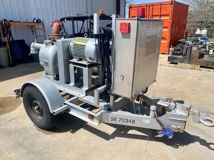 Used Gorman Rupp 4”x4” Electric Self-Priming Pump Trailer