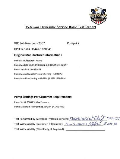 Used Twin 40 HP Offshore Redundant HPU