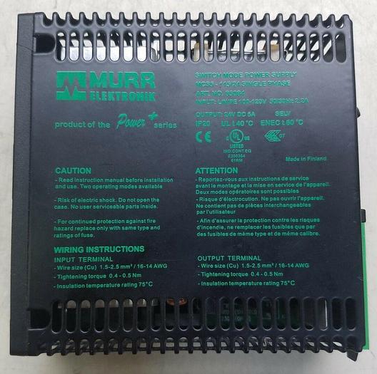 Used MURR ELEKTRONIK SWITCH MODE POWER SUPPLY MCS5-115/24 SINGLE PHASE