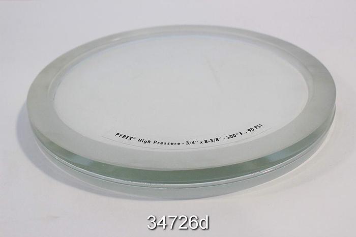Used Pyrex Annular Sight Glass, High Pressure, 3/4"x8-3/8", 500F, 90 PSI #34726