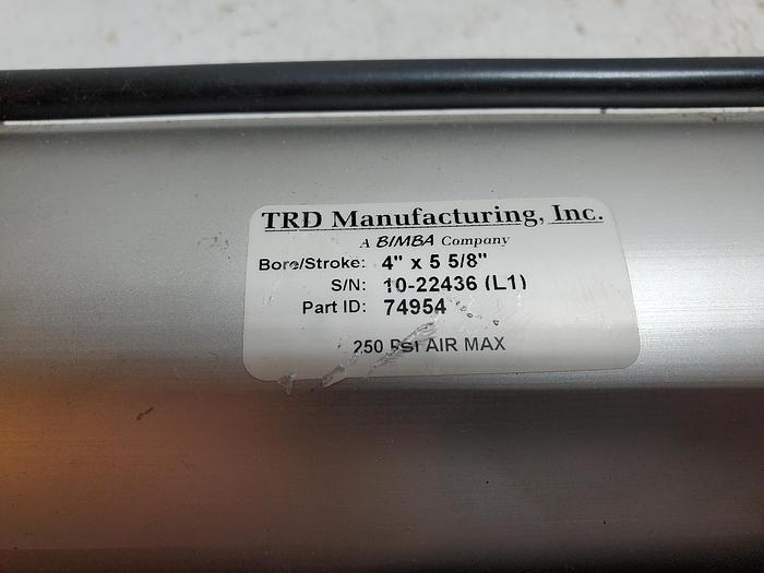 Used TRD Manufacting BIMBA 4" x 5 5/8" Stroke 250PSI