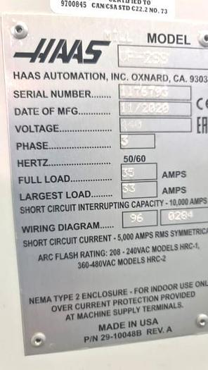 Used 2021 Haas VF-2SS