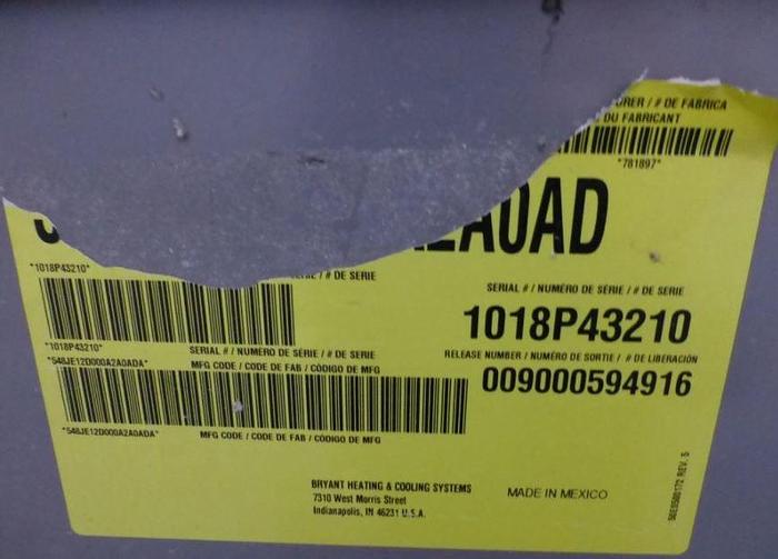 Used BRYANT HVAC UNIT