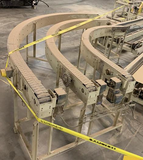 Used 90 DEGREE 3-FLAT CHAIN TURN CONVEYOR