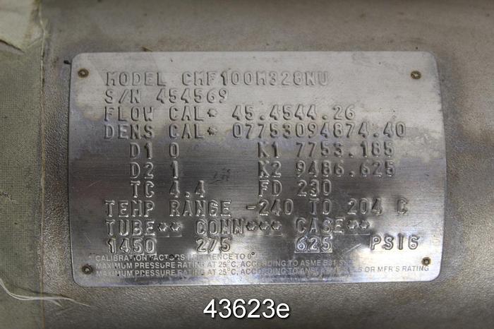 Used Micromotion RFT9739D4SUA Mass Flow Meter System #43623