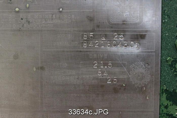 Used Lightnin Agitator Drive, 21.5/1 Ratio #33634