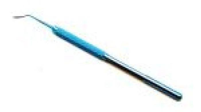 Used Ophthalmic Spatula Oval Buratto Lasik 35 Degree Angled Curved Shaft Titanium DUCKWORTH AND KENT