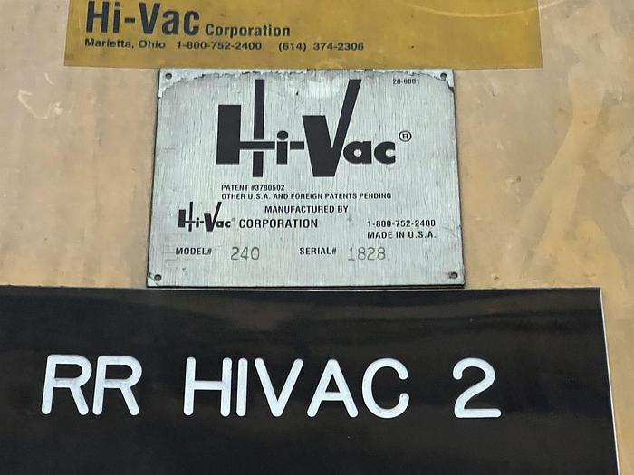 Used HI-VAC 240 PORTABLE INDUCTRIAL VACUUM SYSTEM