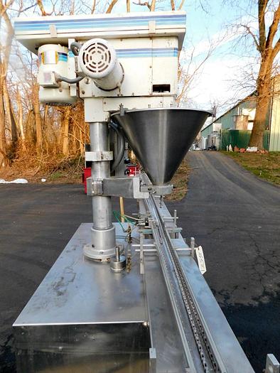 Used MATEER "NEOTRON" AUTOMATIC POWDER FILLER - MODEL 33A WITH CONVEYOR (#9865)