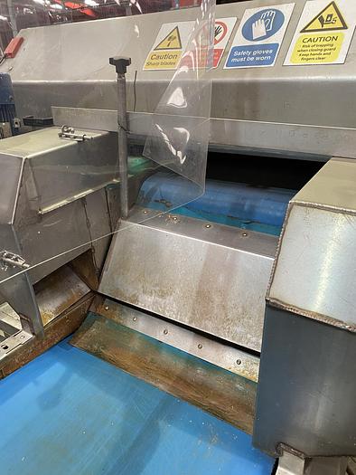 Used Stainless Steel Trimming Line with take-away waste conveyor 5m L 1.1m W