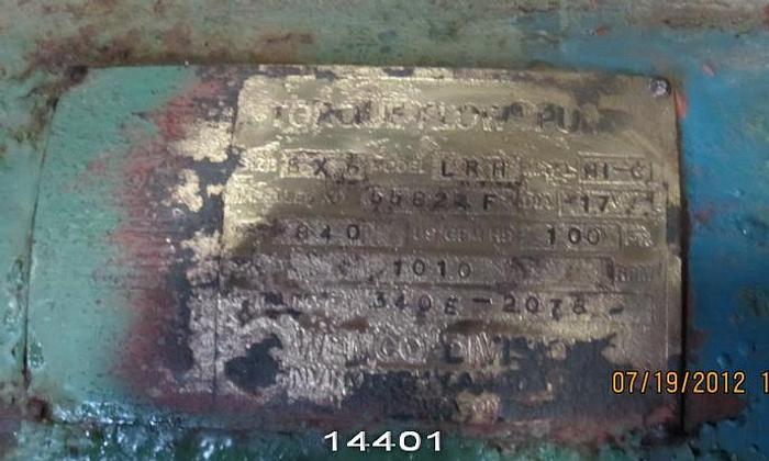 Used Wemco LRH Pump, 6 X 8 X 17Lrh, 17" Impeller #14401