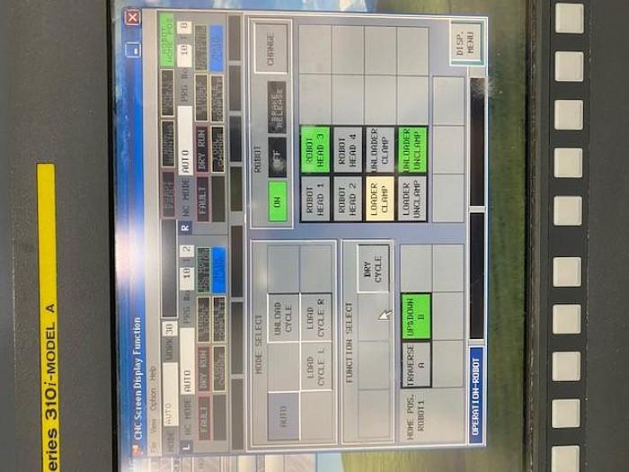 Used FUJI TNW 3500 TR TWIN SPINDLE TWIN TURRET CNC LATHES WITH GANTRY