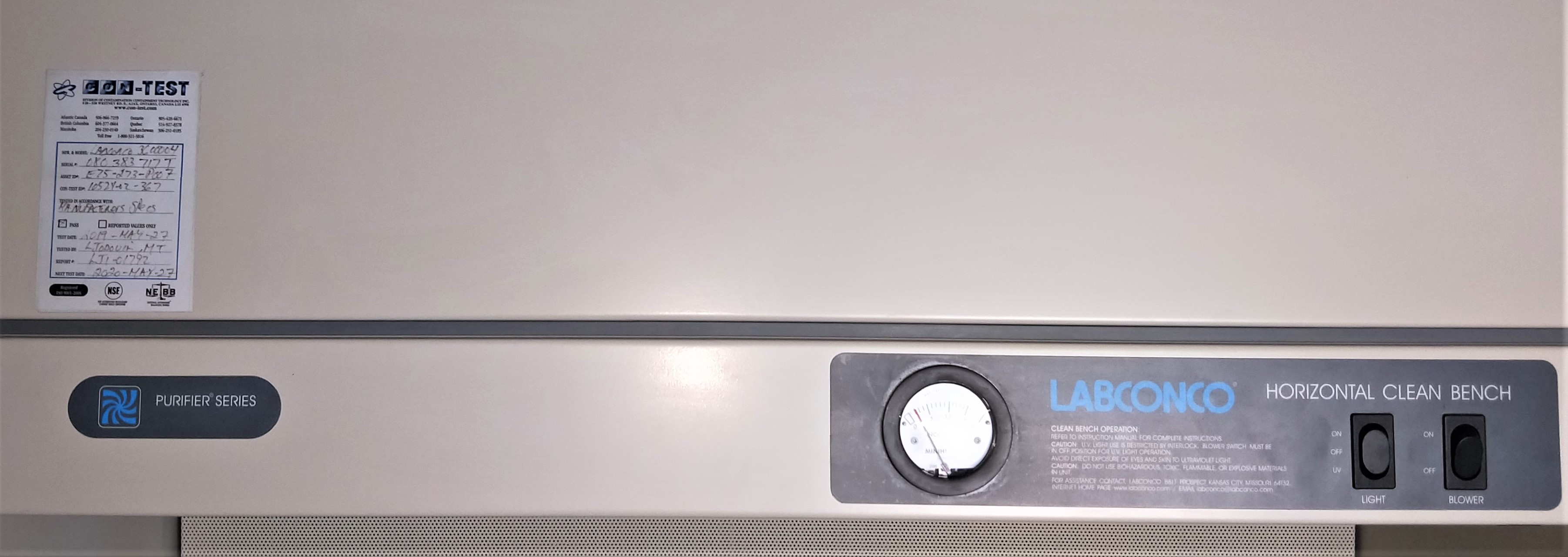 Used Labconco Purifier 3' Clean Bench Horizontal Flow Hood