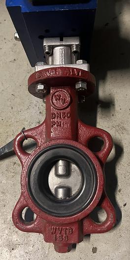 Used 2010 UNI-VALVE Stainless steel butterfly valve, DN50 - with WIRE MATIC 8 SR actuator and WM POSITION MONITORING SWITCH, ITS-100