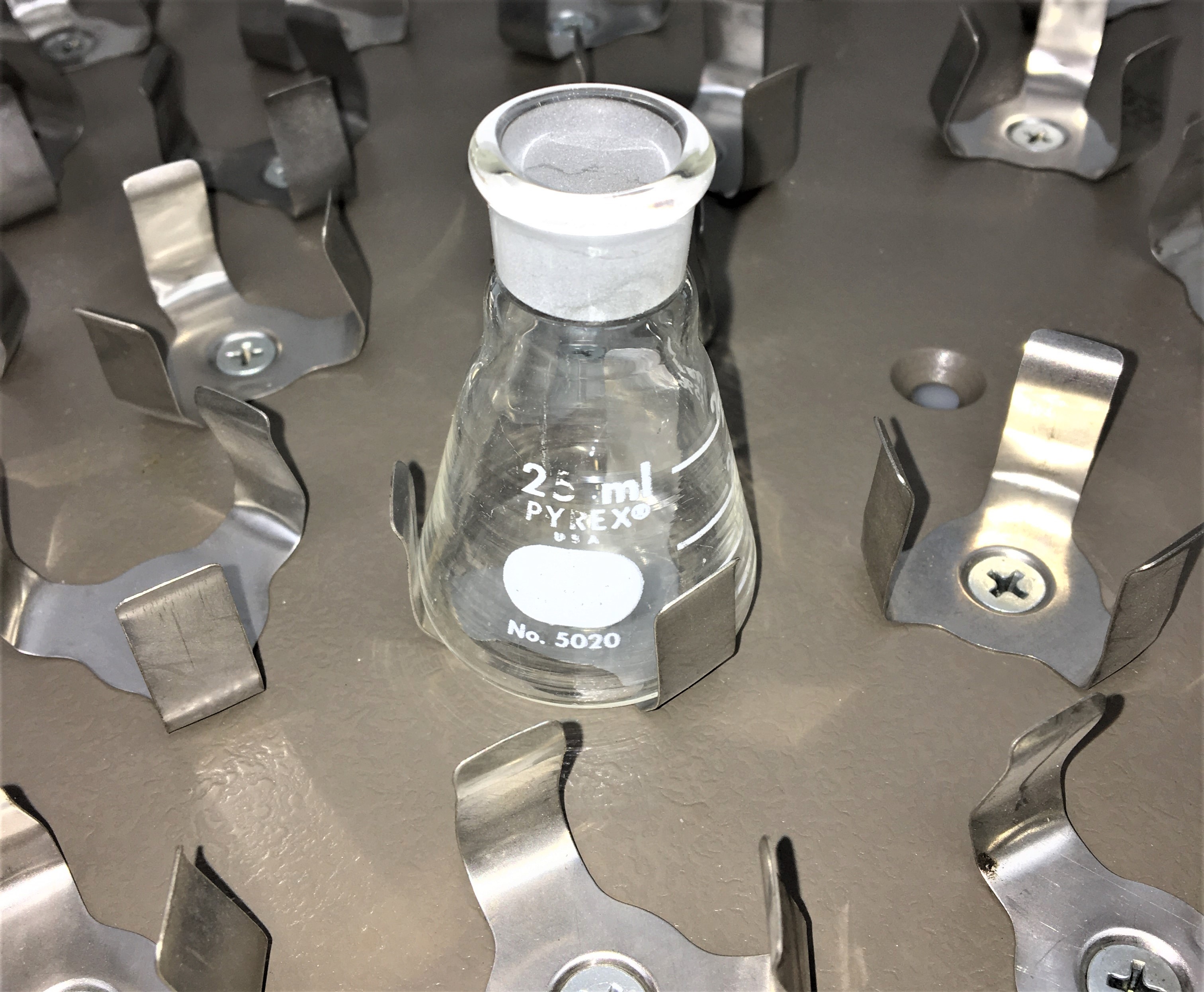 Used Shaker Platform with 46 x 25mL Flask Clamps - 14" x 14"