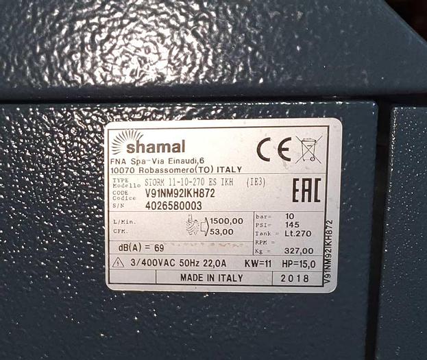 Used StrongLine Screw Compressor with Dryer 270L 1450L 10 bar