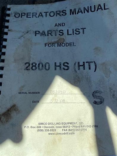 Used 2008 Simco 2800 HS (HT) Drill Rig