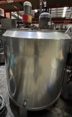 Used 950 Litres Stainless Steel Tank With 4 KW High Shear Mixer and Agitator 