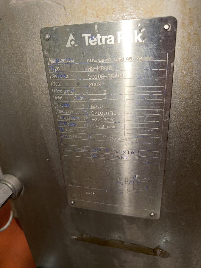 Used Dairy Pasteuriser 3600 L/h – Alfa Laval Plate Heat Exchanger (Tetra Pak) 2009