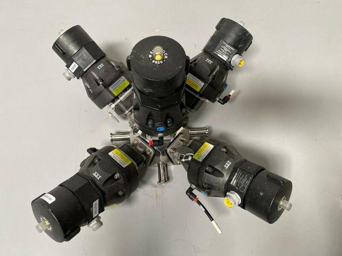 Used 5 ITT Sherotec Stainless Steel Diaphragm Valves w/ Position Monitors