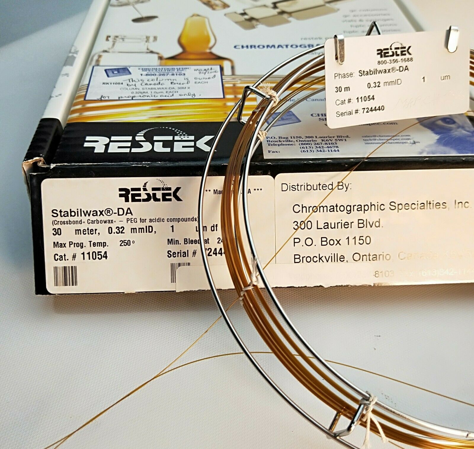 New open box Restek Stabilwax-DA (11054) Capillary Column - 30M x 0.32mm x 1.0µm