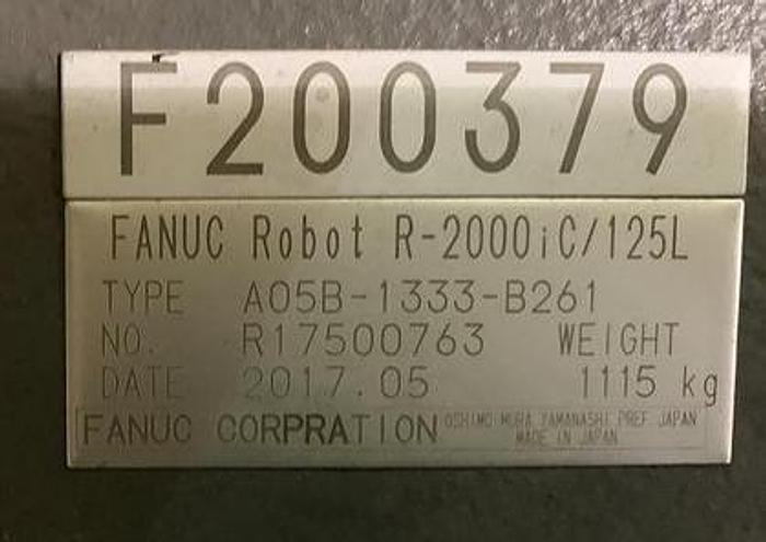 Used FANUC R2000iC/125L 6 AXIS CNC ROBOT WITH R30iB CONTROLLER, IR VISION, 125KG X 3,100 MM H REACH