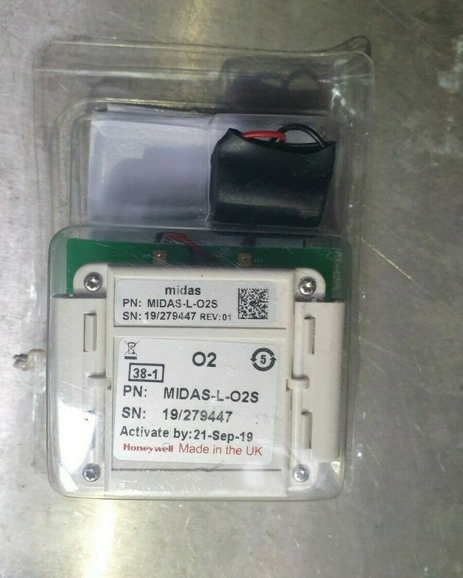 Used HONEYWELL  MIDAS-L-O2S Oxygen O2 Sensor Cartridge (rbd2.1b5)