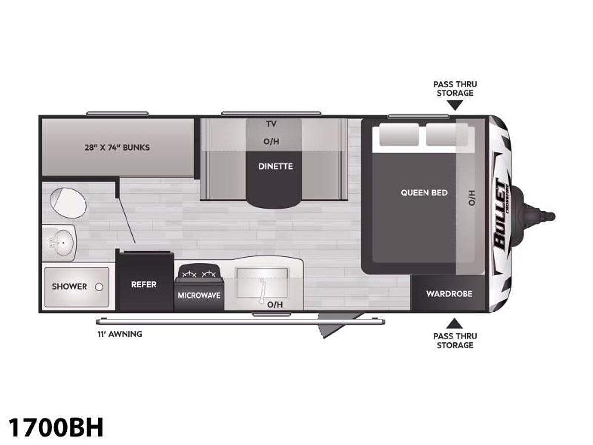 2024 Keystone RV Bullet Crossfire Single 1700BH