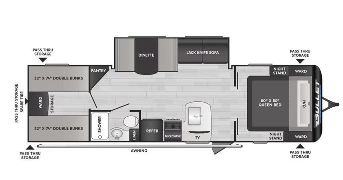 2025 Keystone RV Bullet Classic Travel Trailers 2840QBWE