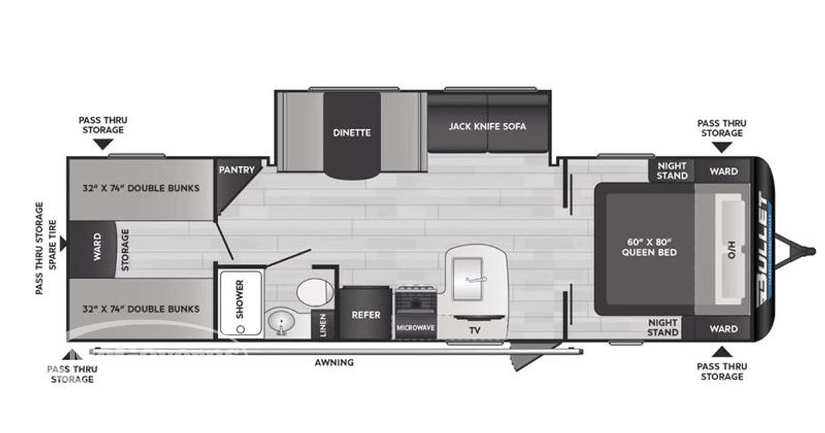 2025 Keystone RV Bullet Classic Travel Trailers 2840QBWE