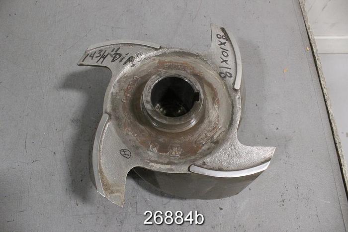 Used Goulds 3175 8x10x18 Pump Impeller, 4-Vane, 14.75" Diameter, 57599 #26884