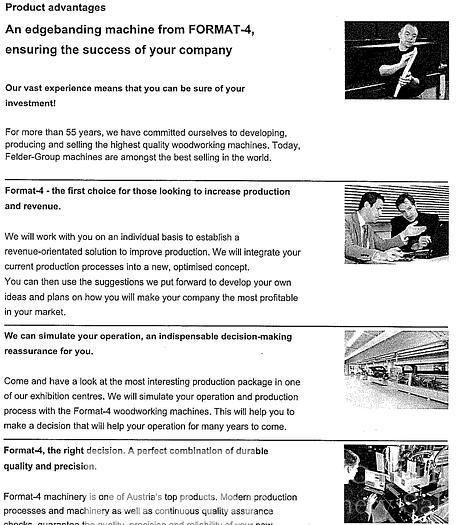 Used 2016 Felder Format 4 Edgebander