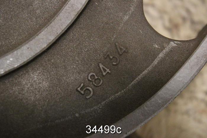 Used Goulds 3196 Impeller, 3x4x10H, 6-Vane, 10" Diameter, Pattern 58434 #34499