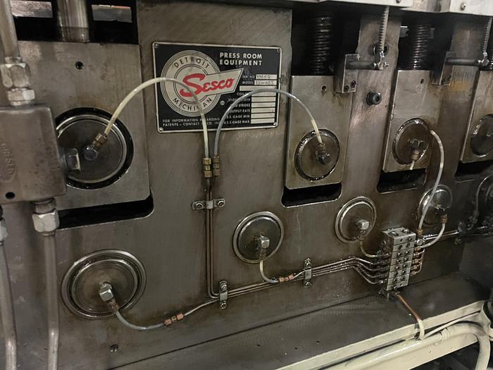 Used 16" Sesco Cradle Straightener and Roll Feed