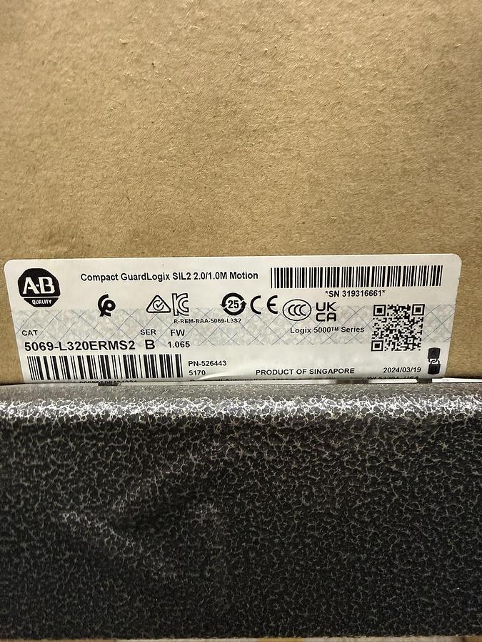 Used Allen Bradley 5069-L320ERMS2 Compact GuardLogix SIL2 2.0/1.0M Motion 