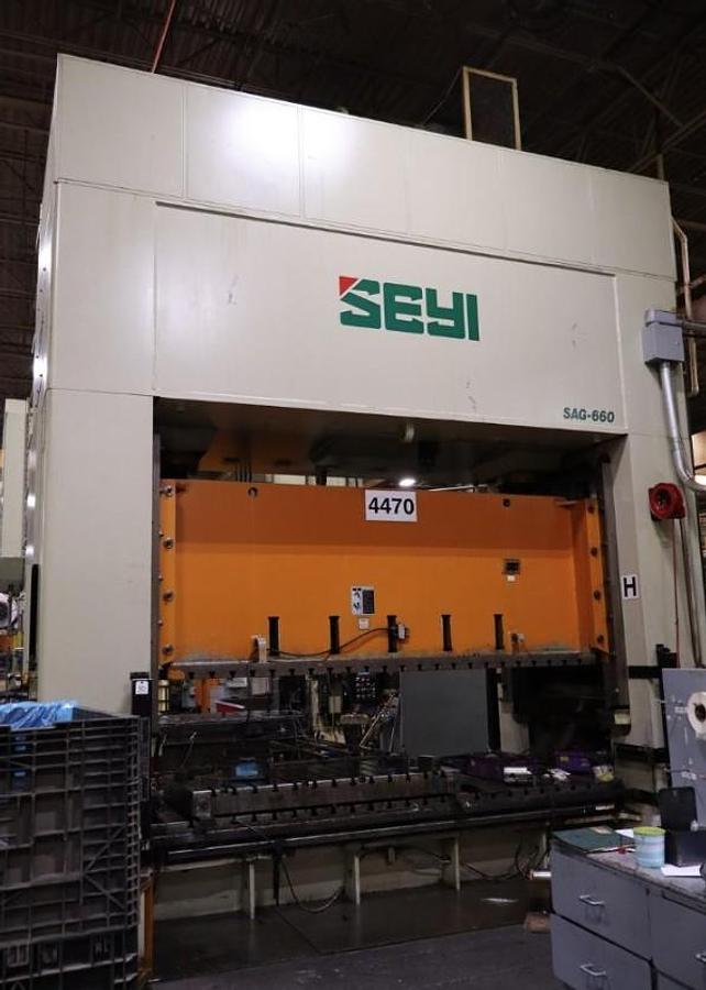 Used 660 ton SEYI 145"x61" SSDC Stamping Press