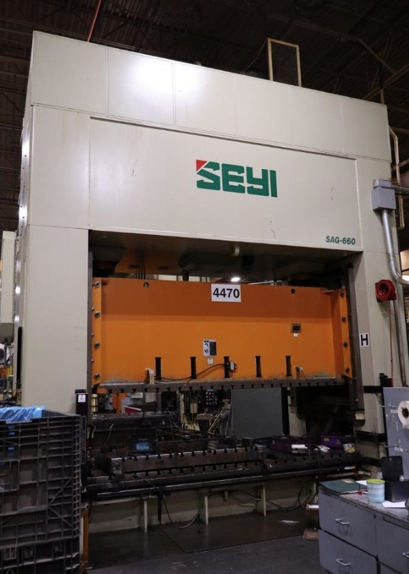 Used 660 ton SEYI 145"x61" SSDC Stamping Press