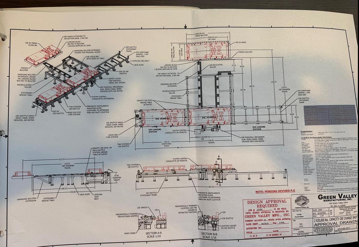 Used Green Valley Die Change System