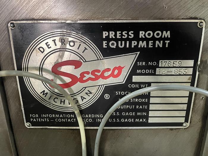 Used 16" Sesco Cradle Straightener and Roll Feed