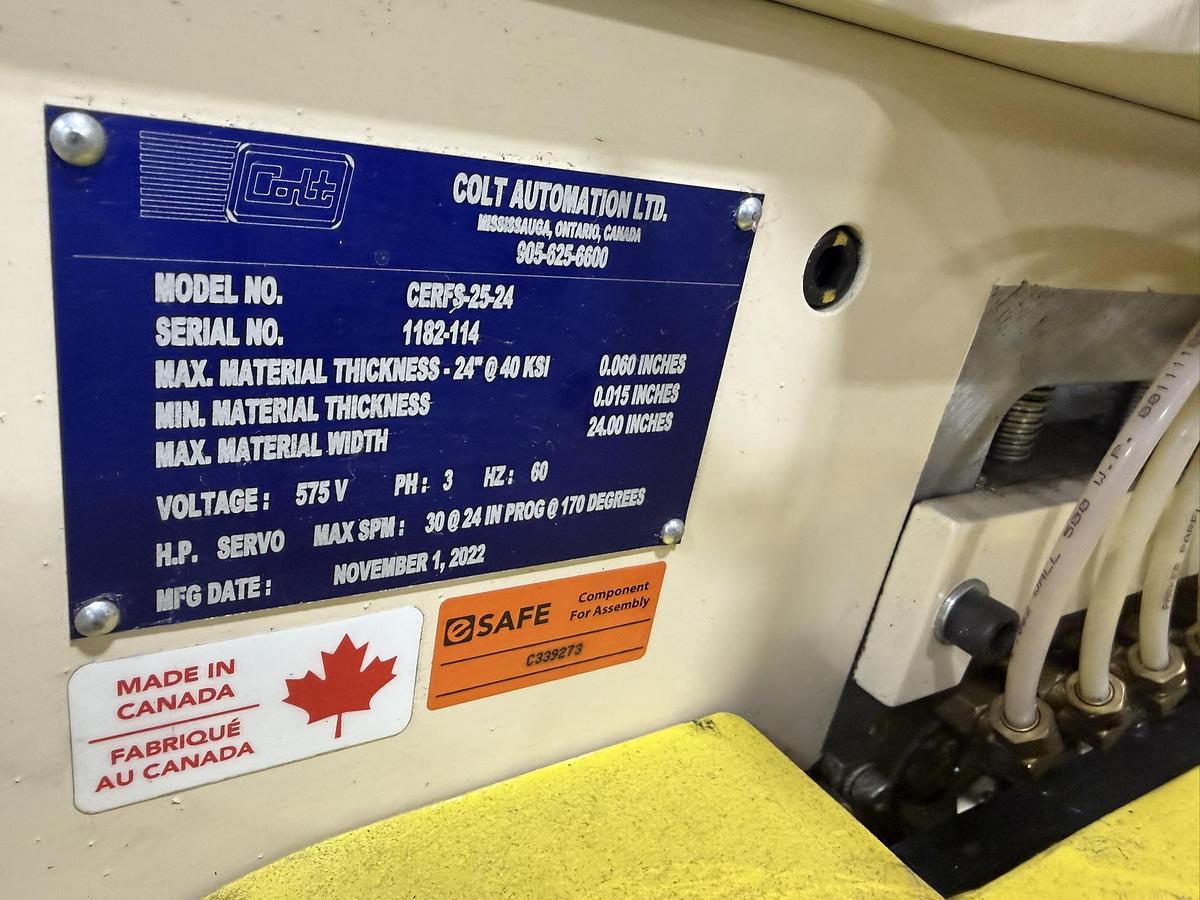 Used 24" Colt Automation Servo Coil Feed Line