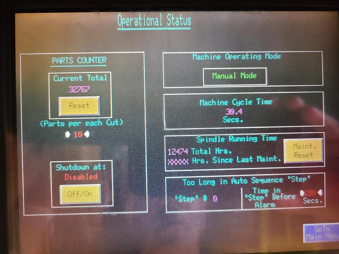 Used Everite Electrochemical Automatic Tube Cutoff & Deburr Saw Machine Model TC SR7