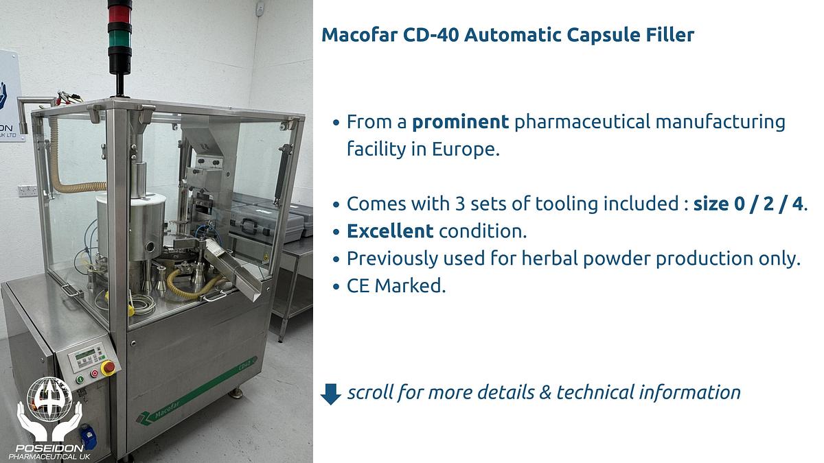 Used Macofar CD-40 Automatic Capsule Filler