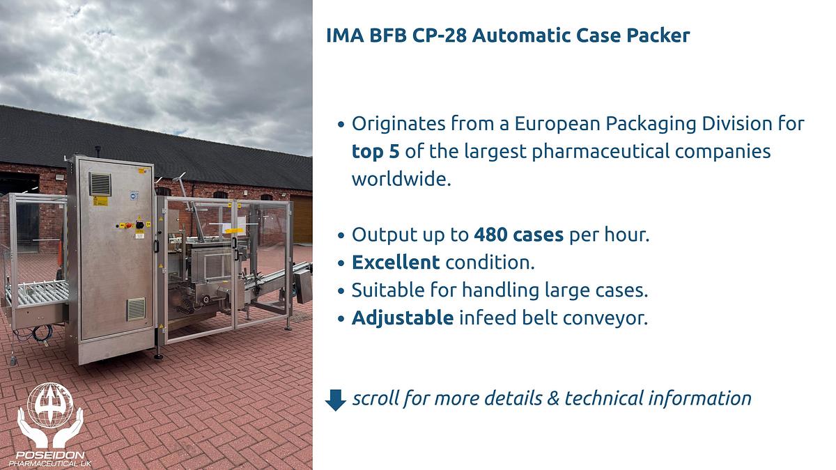 Used IMA BFB CP-28 Automatic Case Packer
