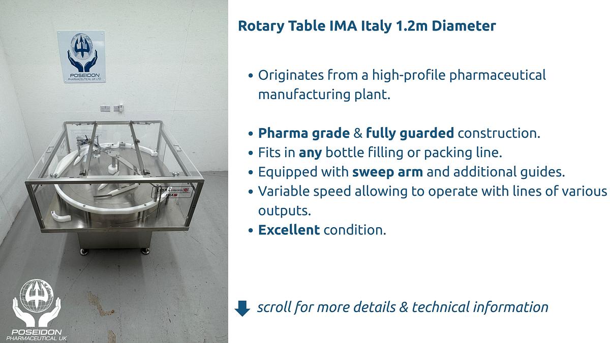 Used Rotary Table IMA Italy 1.2m Diameter